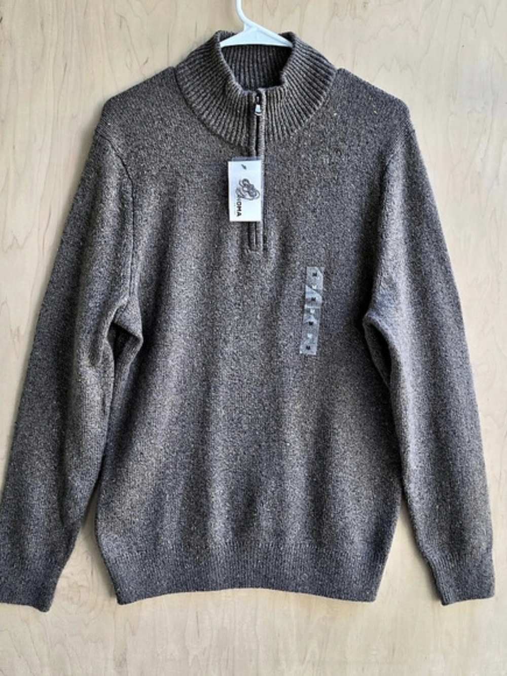 Sonoma The SuperSoft Sweater Quarter Zip Brown Size Medium NWT